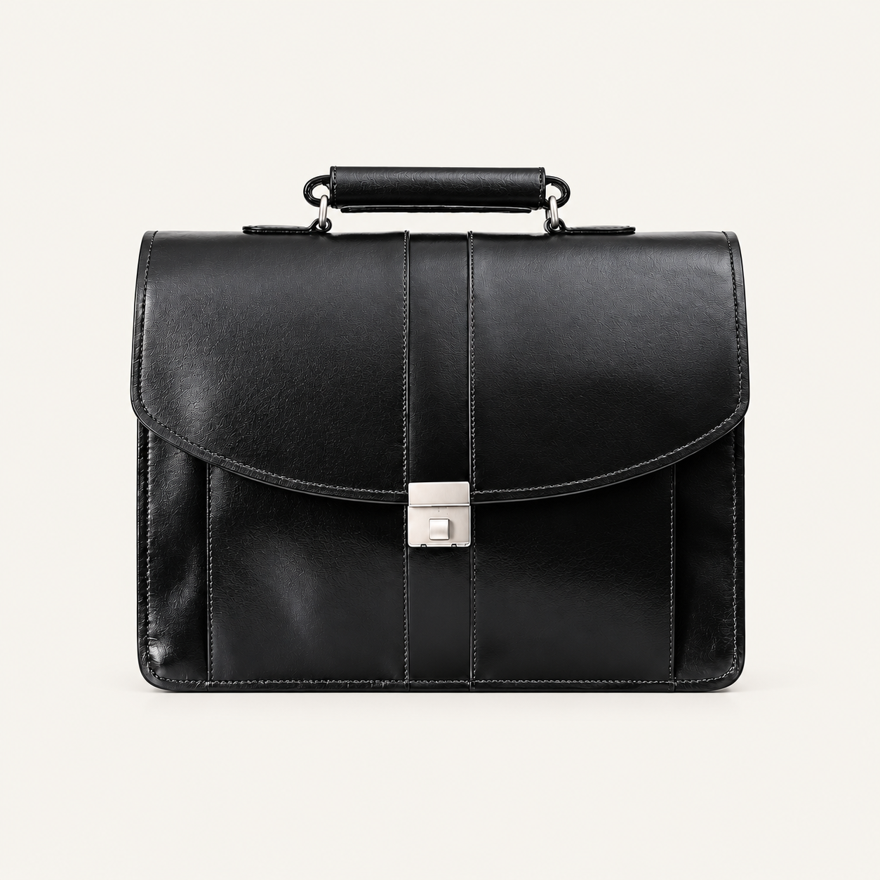 Men's Classic Black Leather Executive Briefcase – Premium Business Office Bag Gallery
